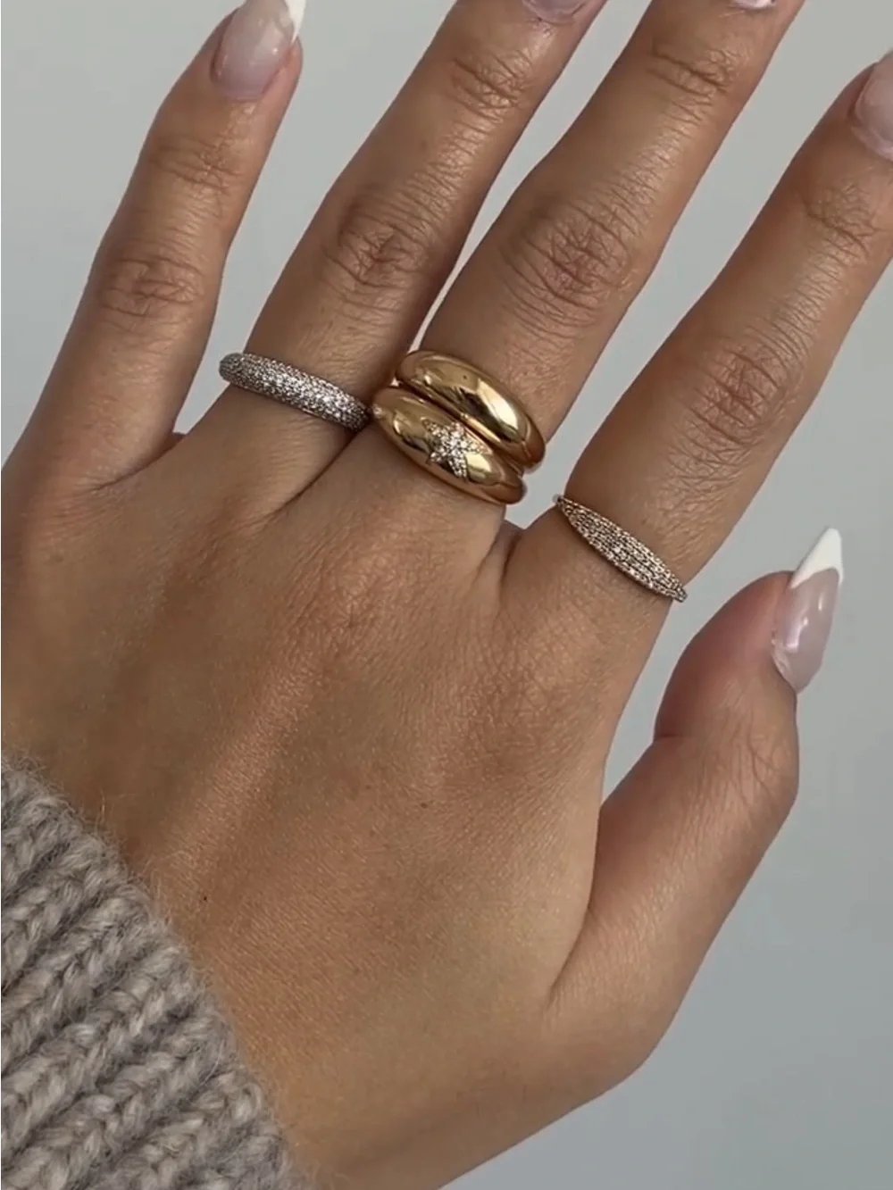 Mejuri | Ring | Mejuri Pave Diamond Thin Dome Ring with Natural Diamond